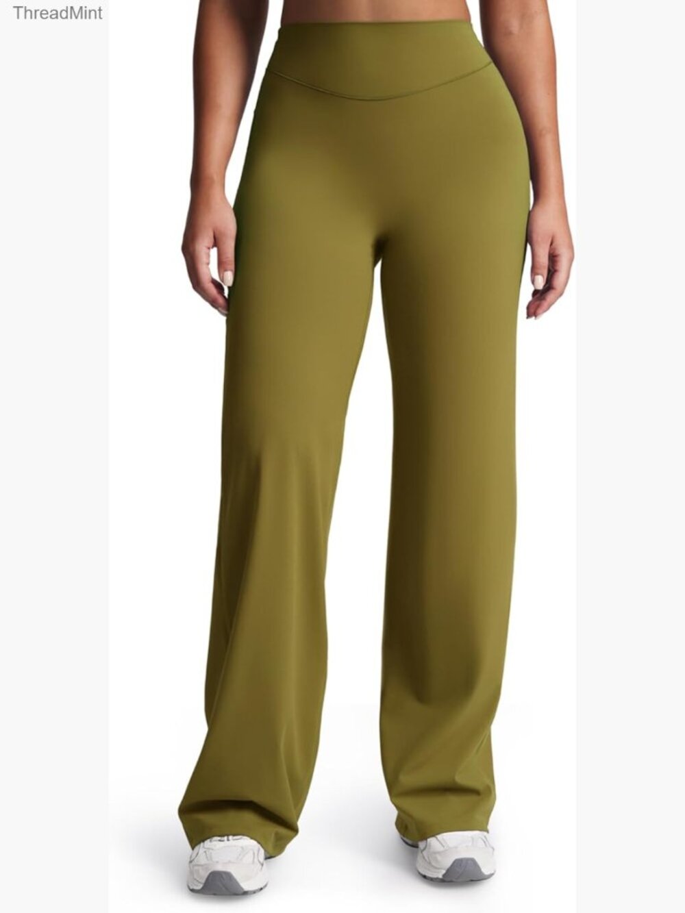 Buttery Soft Straight Leg Yoga Pants Mid-Waist Wide-Leg for Workout & Casual